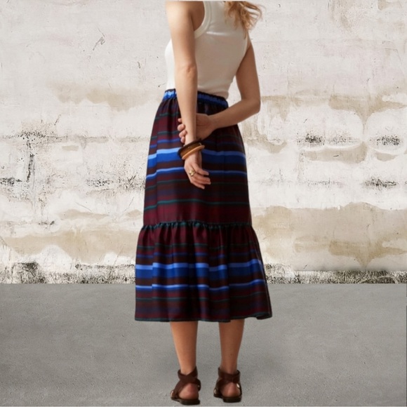 Banana Republic. Beautiful silky feminine striped skirt. Colors are amazing! - Picture 2 of 5